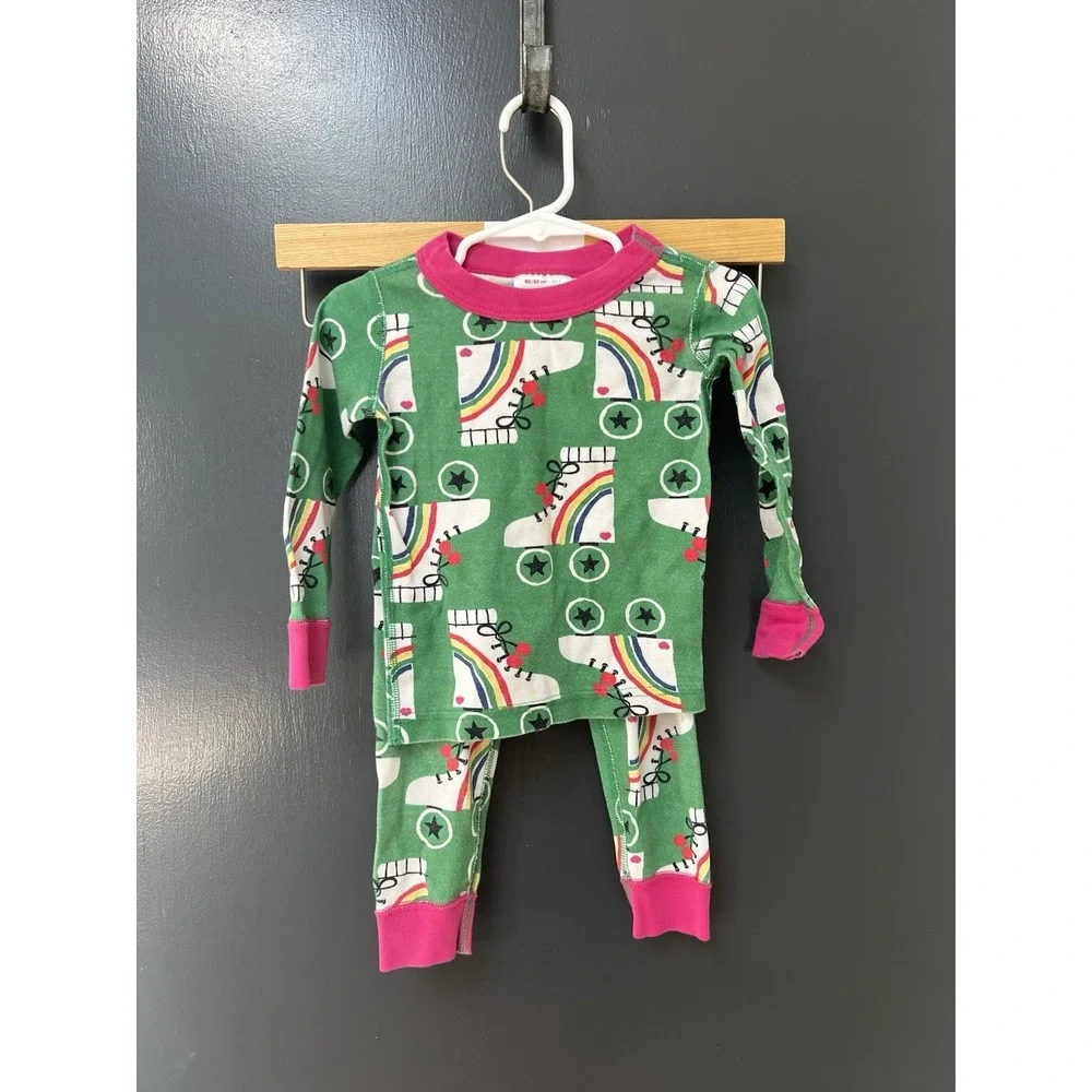 Hanna Andersson ROLLER SKATE PAJAMAS Girls Sz 2T Retro PJs